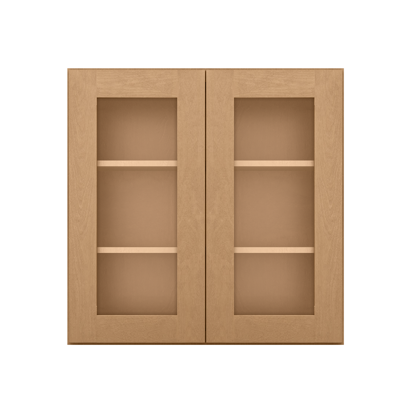 Frosted Glass Door Wall Kitchen Cabinet WMD3030 Shaker Toffee 30 in. width 30 in. height 12 in. depth - Kitchen Cabinets
