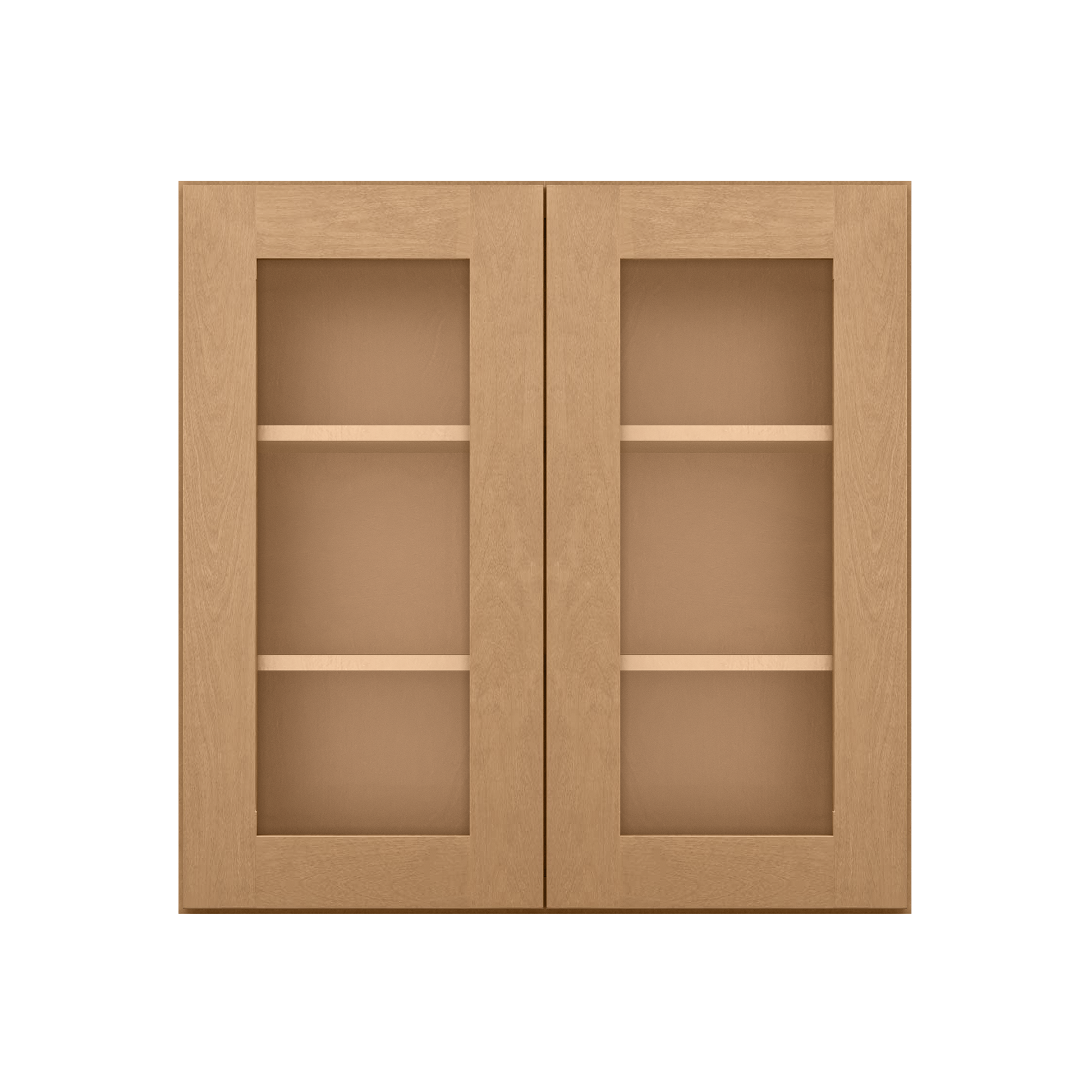 Frosted Glass Door Wall Kitchen Cabinet WMD3030 Shaker Toffee 30 in. width 30 in. height 12 in. depth - Kitchen Cabinets
