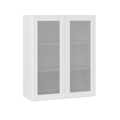 Frosted Glass Door Wall Kitchen Cabinet WMD3036 Alpina White LessCare 30 in. width 36 in. height 12 in. depth - Kitchen
