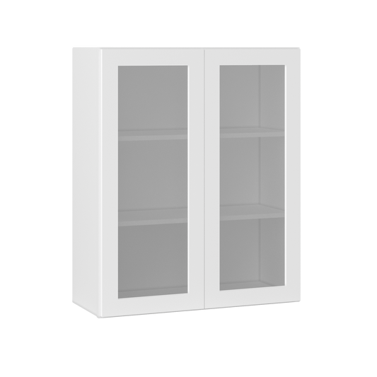Frosted Glass Door Wall Kitchen Cabinet WMD3036 Alpina White LessCare 30 in. width 36 in. height 12 in. depth - Kitchen