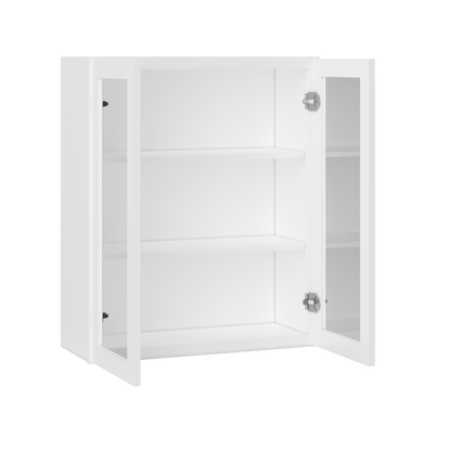 Frosted Glass Door Wall Kitchen Cabinet WMD3036 Alpina White LessCare 30 in. width 36 in. height 12 in. depth - Kitchen
