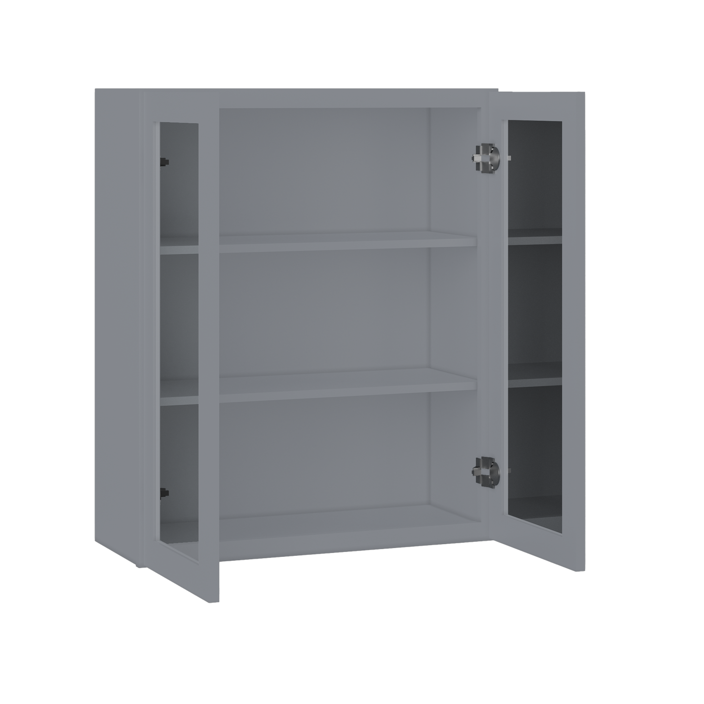 Frosted Glass Door Wall Kitchen Cabinet WMD3036 Colonial Gray LessCare 30 in. width 36 in. height 12 in. depth