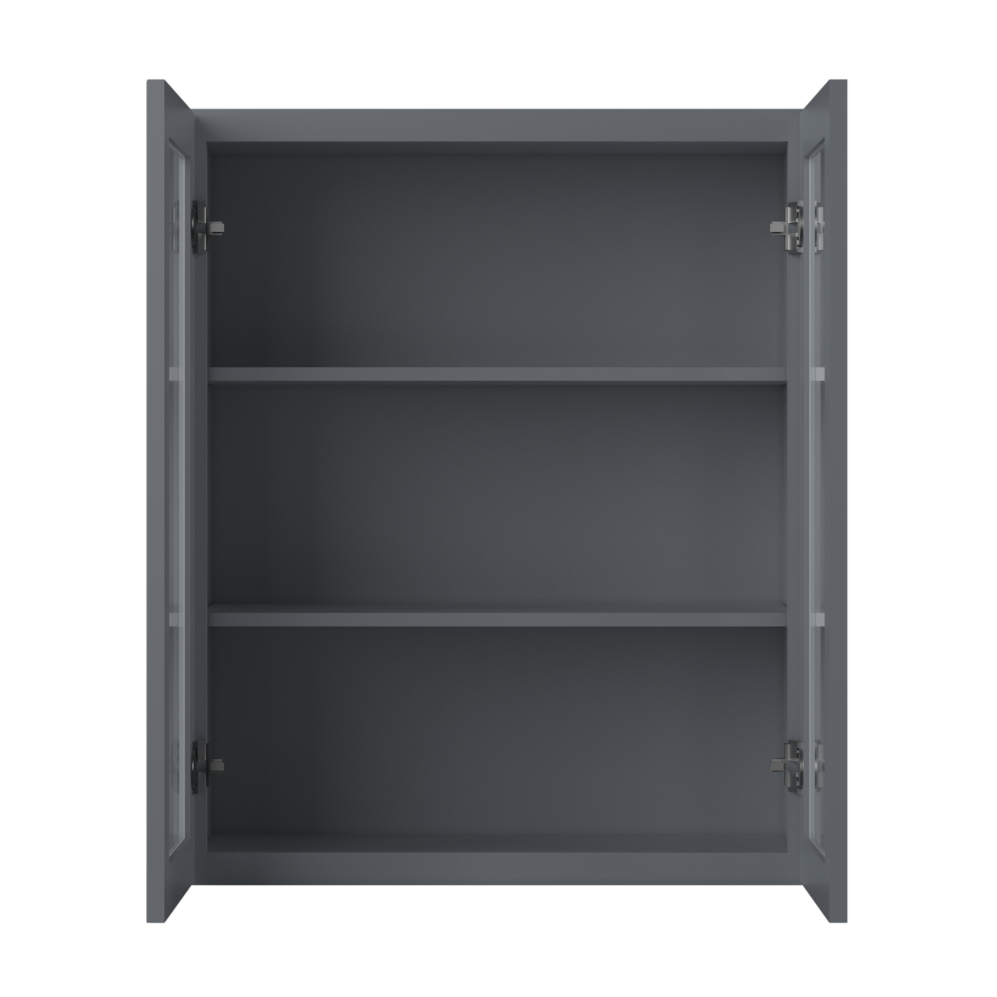 Frosted Glass Door Wall Kitchen Cabinet WMD3036 Colonial Gray LessCare 30 in. width 36 in. height 12 in. depth