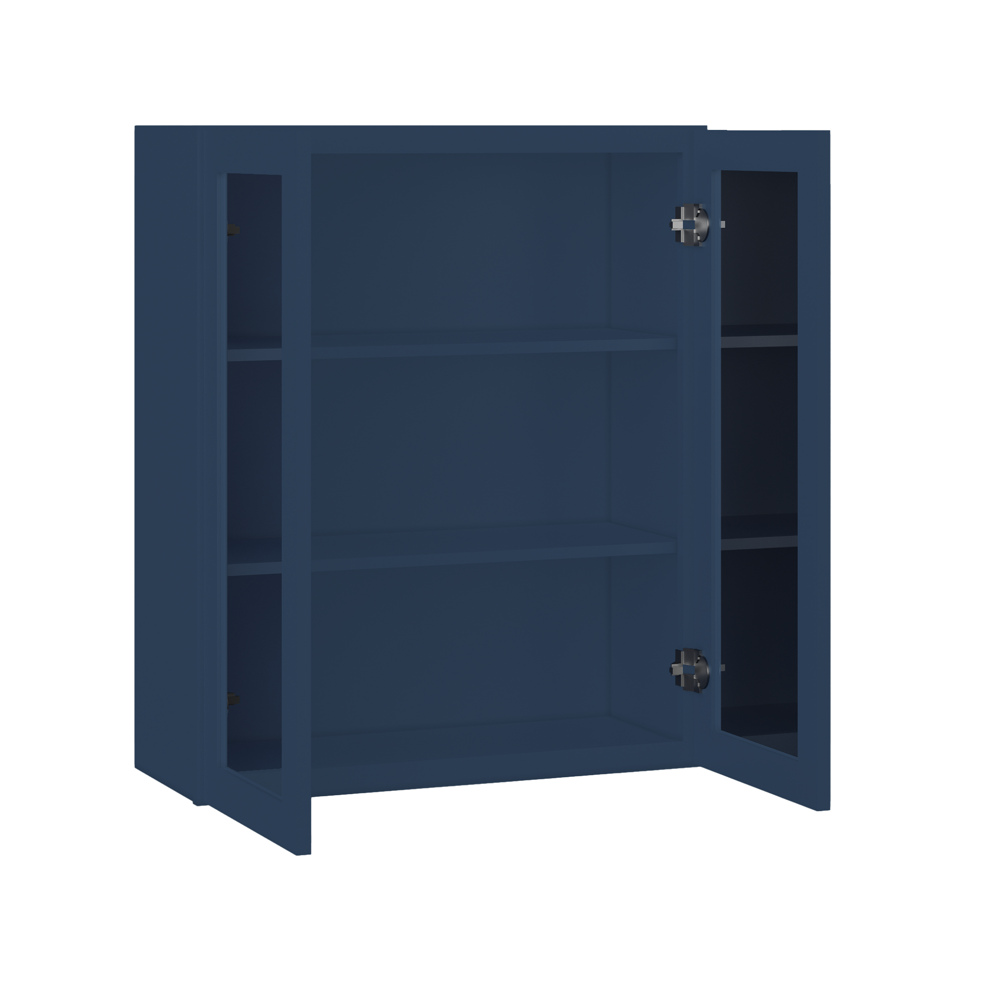Frosted Glass Door Wall Kitchen Cabinet WMD3036 Danbury Blue LessCare 30 in. width 36 in. height 12 in. depth - Kitchen