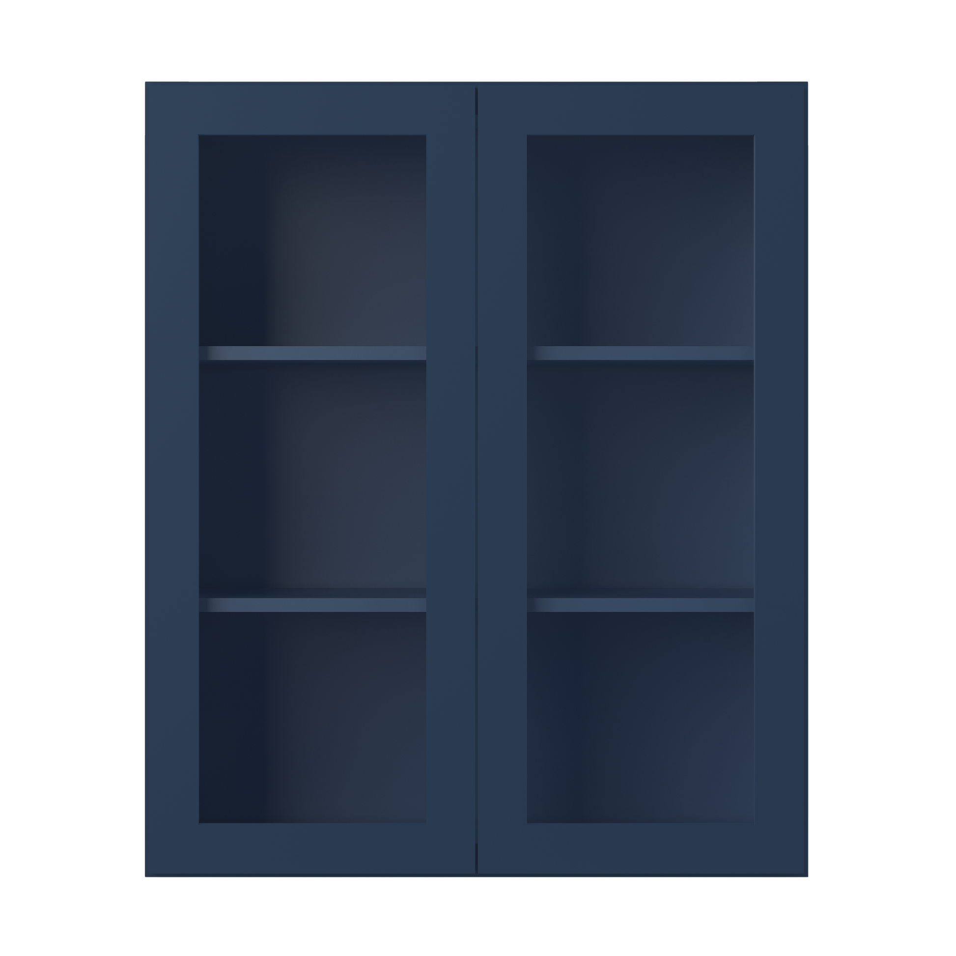Frosted Glass Door Wall Kitchen Cabinet WMD3036 Danbury Blue LessCare 30 in. width 36 in. height 12 in. depth - Kitchen