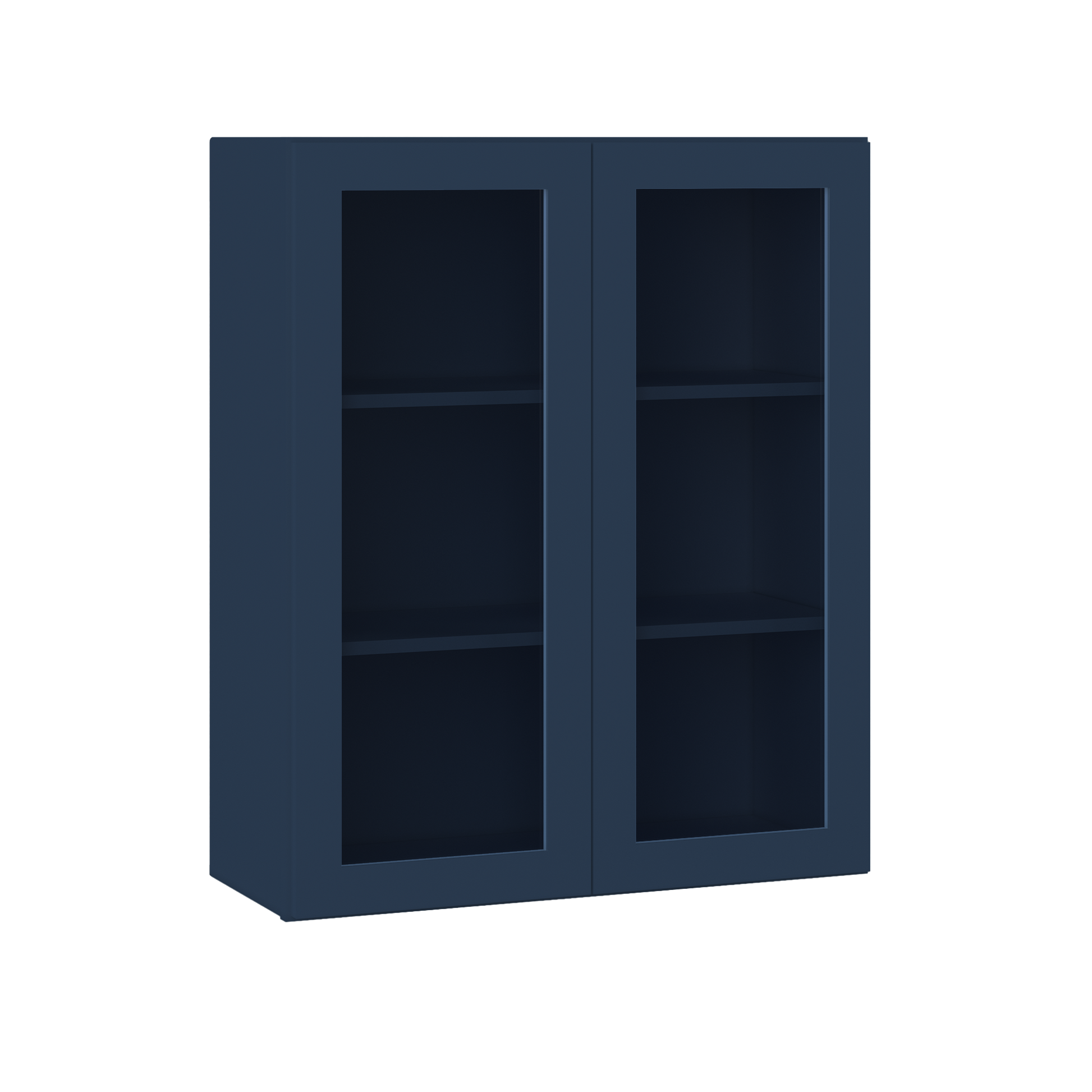 Frosted Glass Door Wall Kitchen Cabinet WMD3036 Danbury Blue LessCare 30 in. width 36 in. height 12 in. depth - Kitchen
