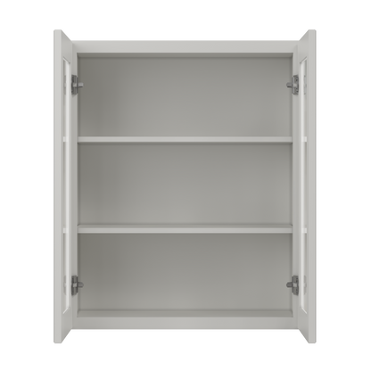 Frosted Glass Door Wall Kitchen Cabinet WMD3036 Milan Pearl 30 in. width 36 in. height 12 in. depth - Kitchen Cabinets