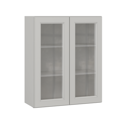 Frosted Glass Door Wall Kitchen Cabinet WMD3036 Milan Pearl 30 in. width 36 in. height 12 in. depth - Kitchen Cabinets