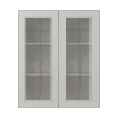 Frosted Glass Door Wall Kitchen Cabinet WMD3036 Milan Pearl 30 in. width 36 in. height 12 in. depth - Kitchen Cabinets