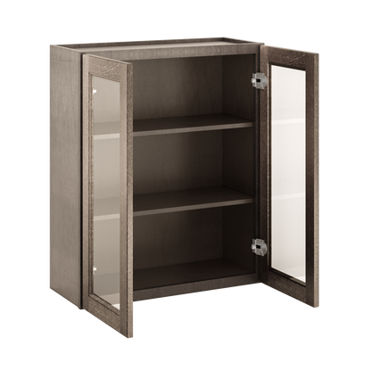 Frosted Glass Door Wall Kitchen Cabinet WMD3036 Milan Slate 30 in. width 36 in. height 12 in. depth - Kitchen Cabinets