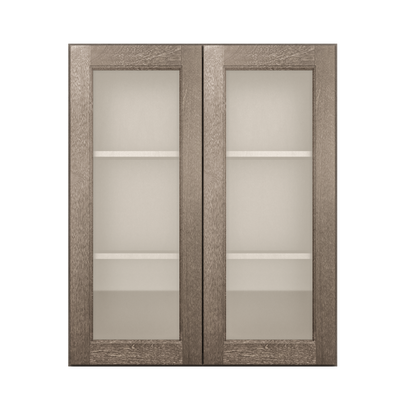 Frosted Glass Door Wall Kitchen Cabinet WMD3036 Milan Slate 30 in. width 36 in. height 12 in. depth - Kitchen Cabinets