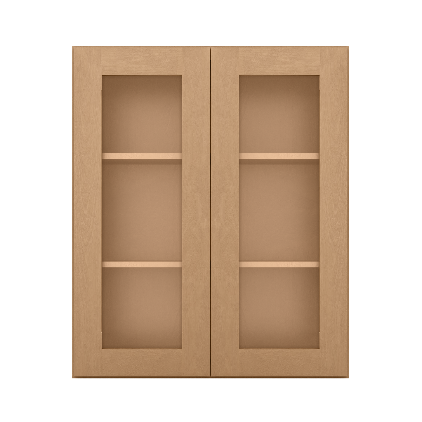 Frosted Glass Door Wall Kitchen Cabinet WMD3036 Shaker Toffee 30 in. width 36 in. height 12 in. depth - Kitchen Cabinets