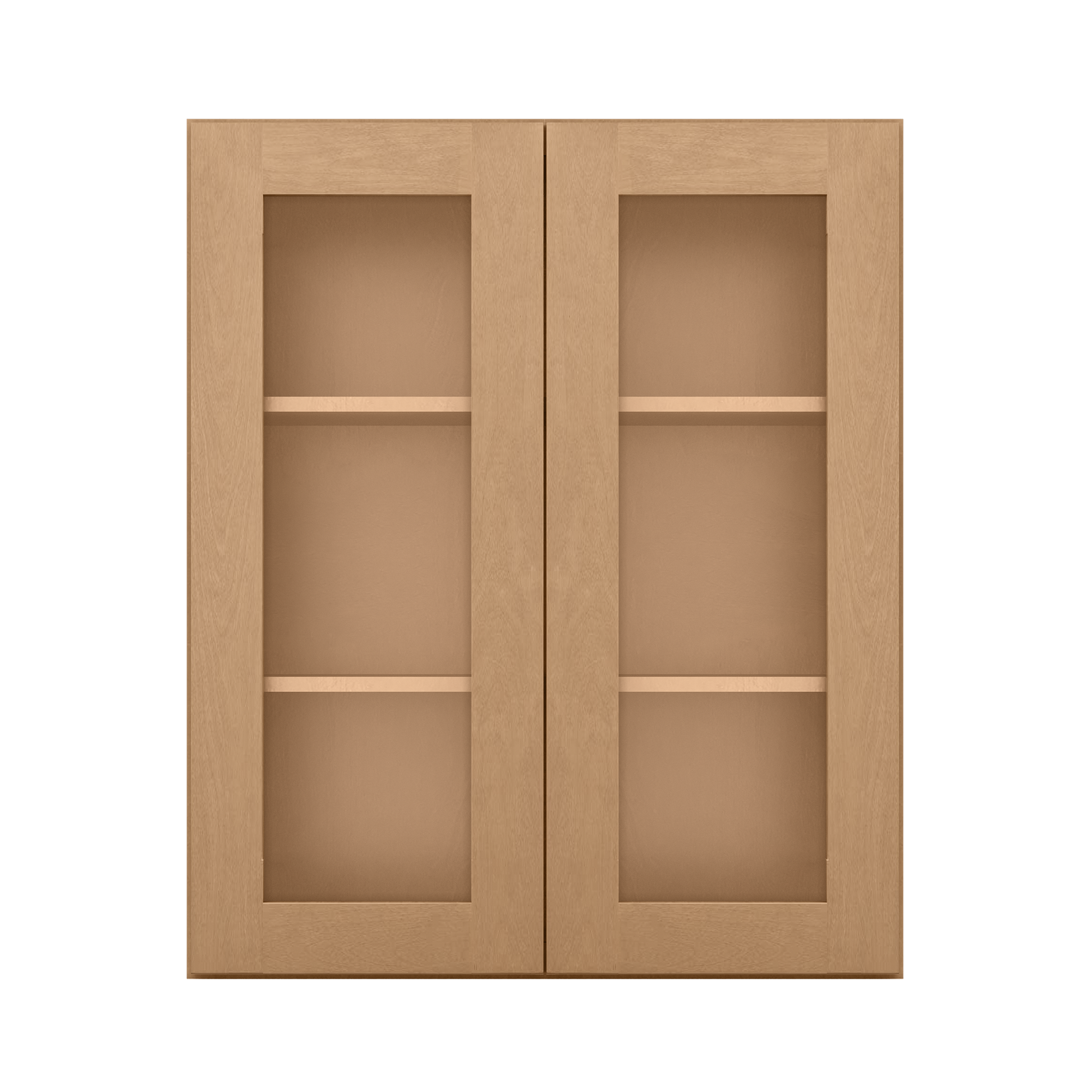 Frosted Glass Door Wall Kitchen Cabinet WMD3036 Shaker Toffee 30 in. width 36 in. height 12 in. depth - Kitchen Cabinets
