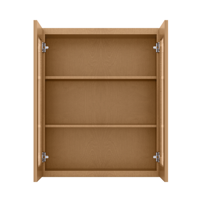 Frosted Glass Door Wall Kitchen Cabinet WMD3036 Shaker Toffee 30 in. width 36 in. height 12 in. depth - Kitchen Cabinets