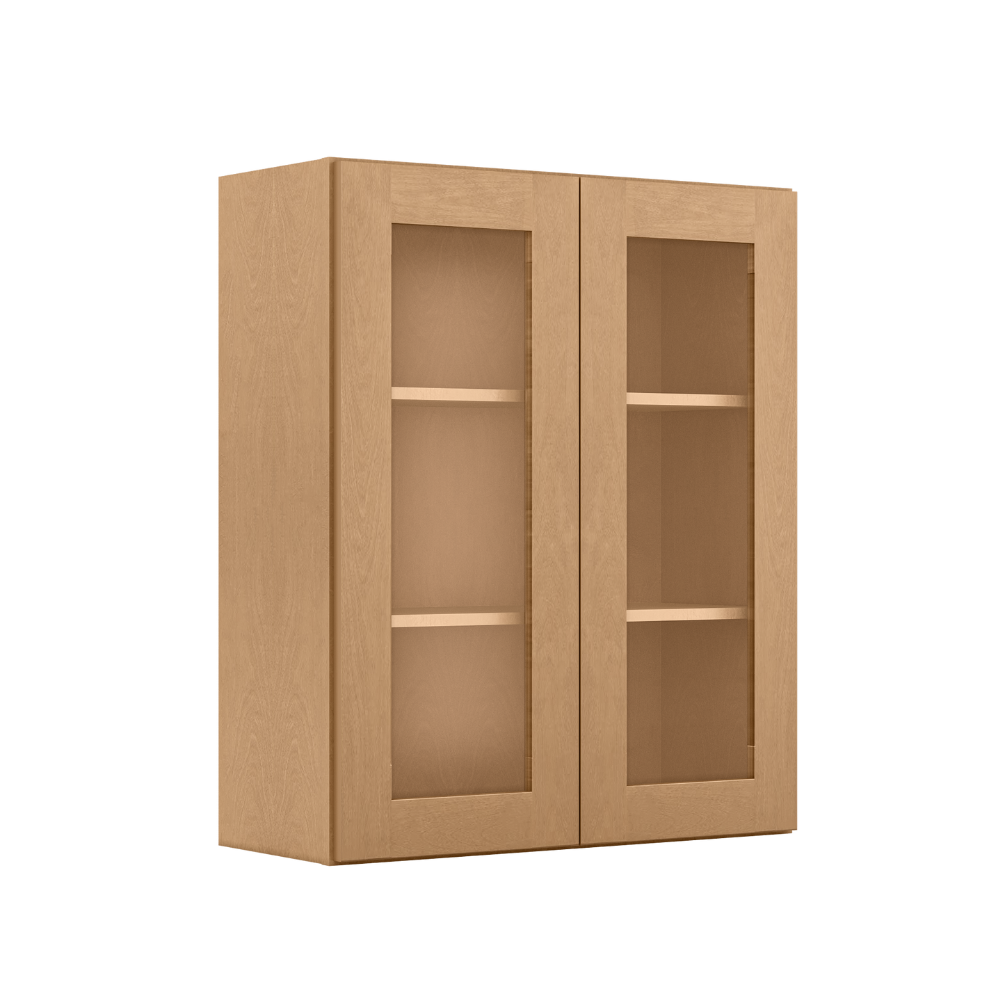 Frosted Glass Door Wall Kitchen Cabinet WMD3036 Shaker Toffee 30 in. width 36 in. height 12 in. depth - Kitchen Cabinets