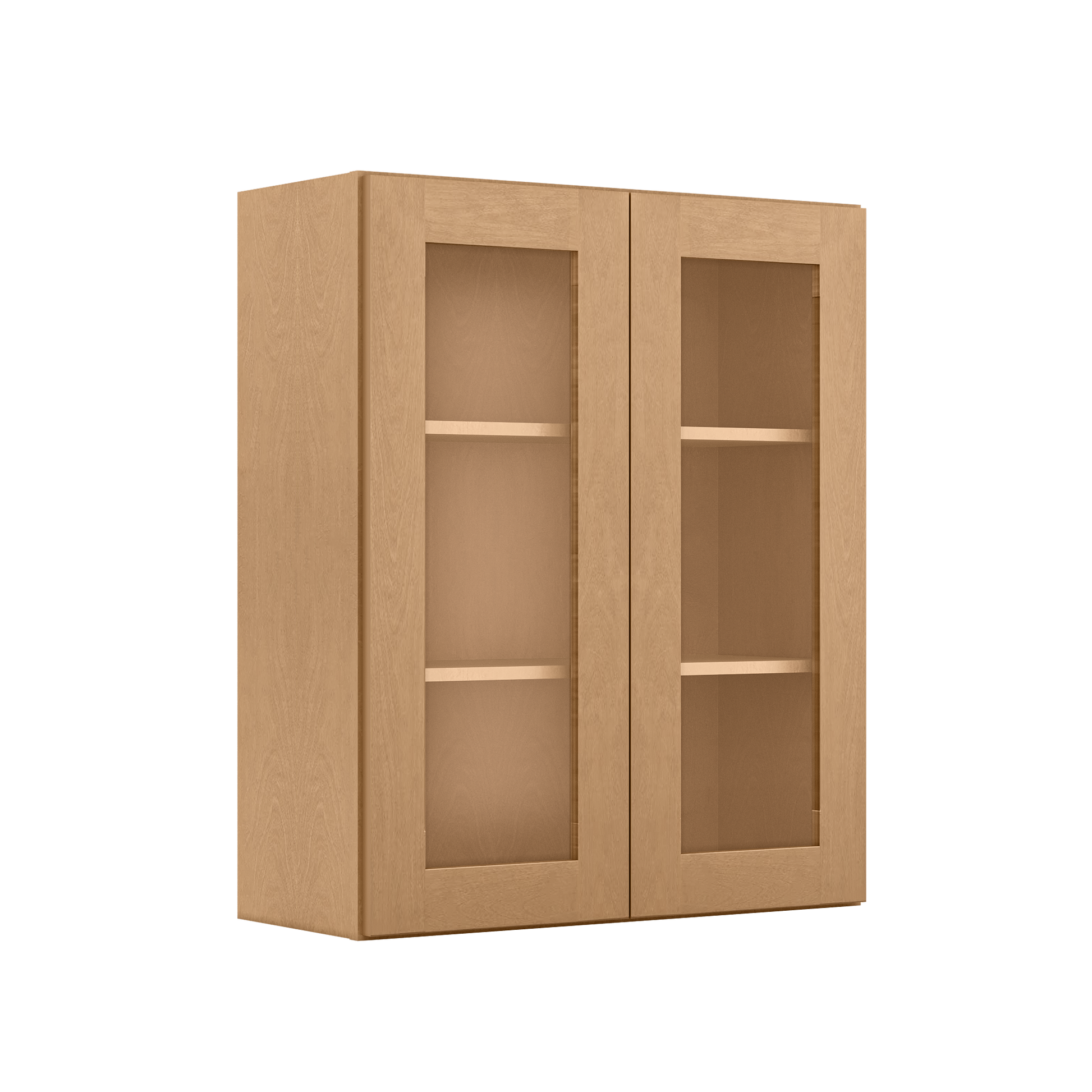 Frosted Glass Door Wall Kitchen Cabinet WMD3036 Shaker Toffee 30 in. width 36 in. height 12 in. depth - Kitchen Cabinets