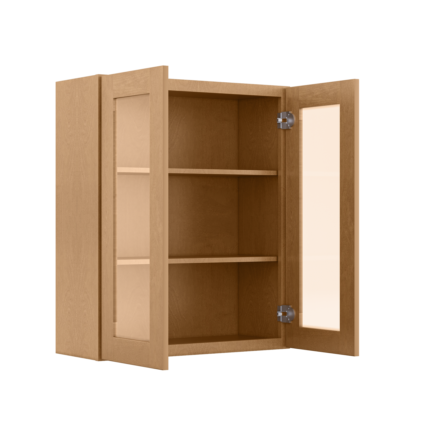 Frosted Glass Door Wall Kitchen Cabinet WMD3036 Shaker Toffee 30 in. width 36 in. height 12 in. depth - Kitchen Cabinets