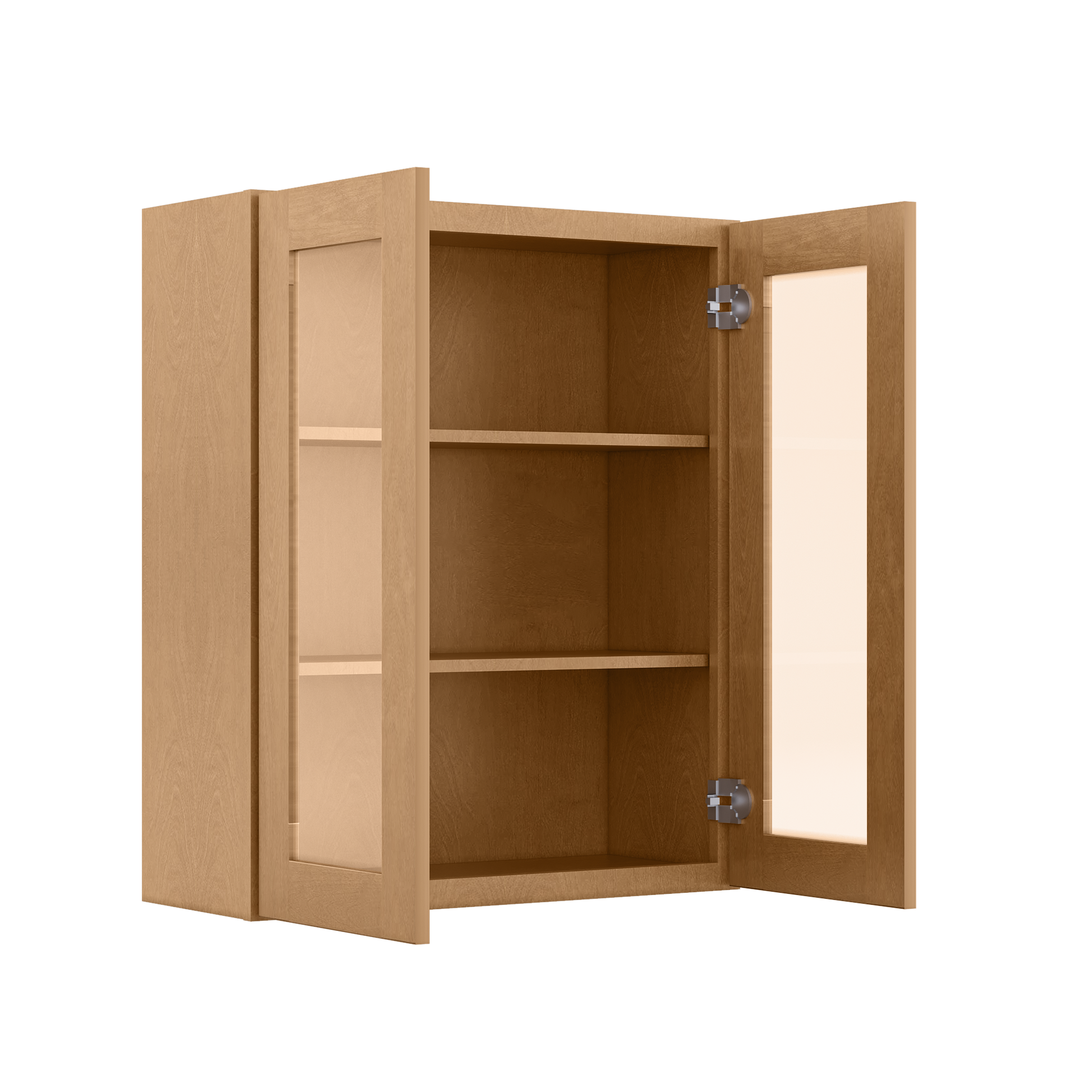 Frosted Glass Door Wall Kitchen Cabinet WMD3036 Shaker Toffee 30 in. width 36 in. height 12 in. depth - Kitchen Cabinets