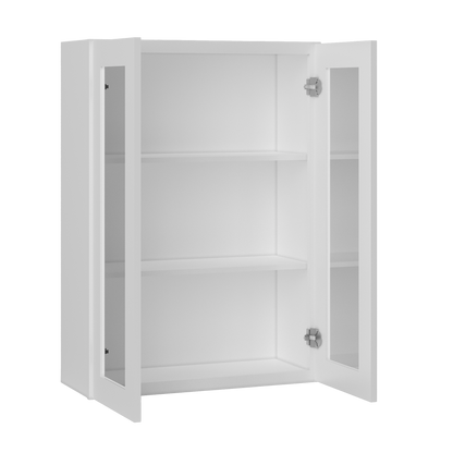 Frosted Glass Door Wall Kitchen Cabinet WMD3042 Alpina White LessCare 30 in. width 42 in. height 12 in. depth - Kitchen