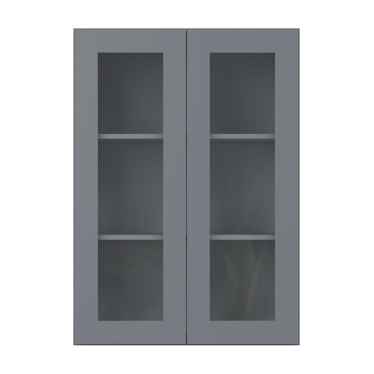 Frosted Glass Door Wall Kitchen Cabinet WMD3042 Colonial Gray LessCare 30 in. width 42 in. height 12 in. depth