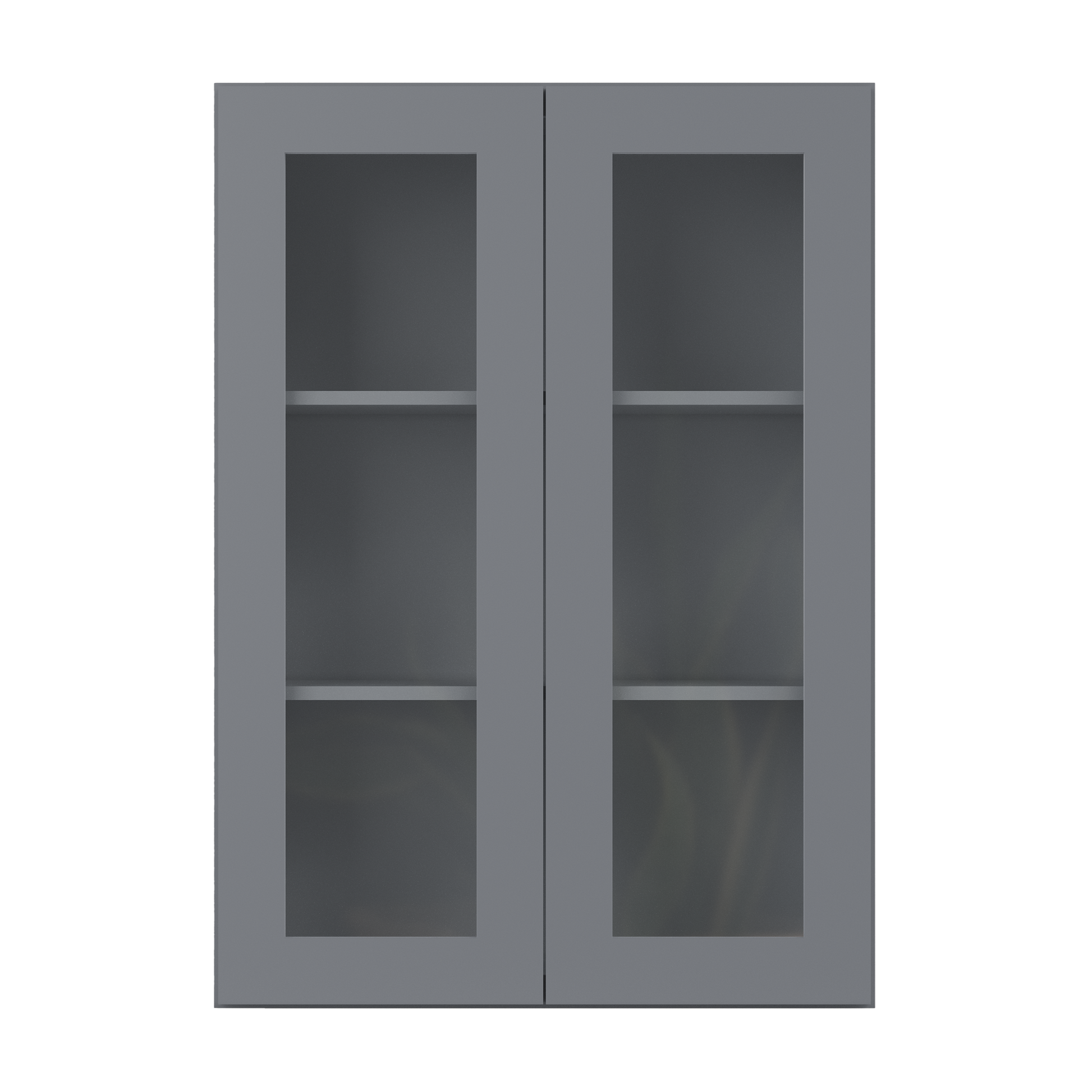 Frosted Glass Door Wall Kitchen Cabinet WMD3042 Colonial Gray LessCare 30 in. width 42 in. height 12 in. depth