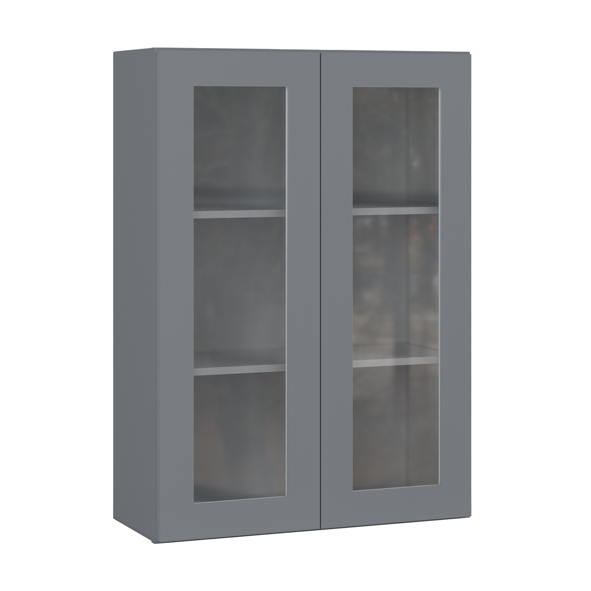 Frosted Glass Door Wall Kitchen Cabinet WMD3042 Colonial Gray LessCare 30 in. width 42 in. height 12 in. depth