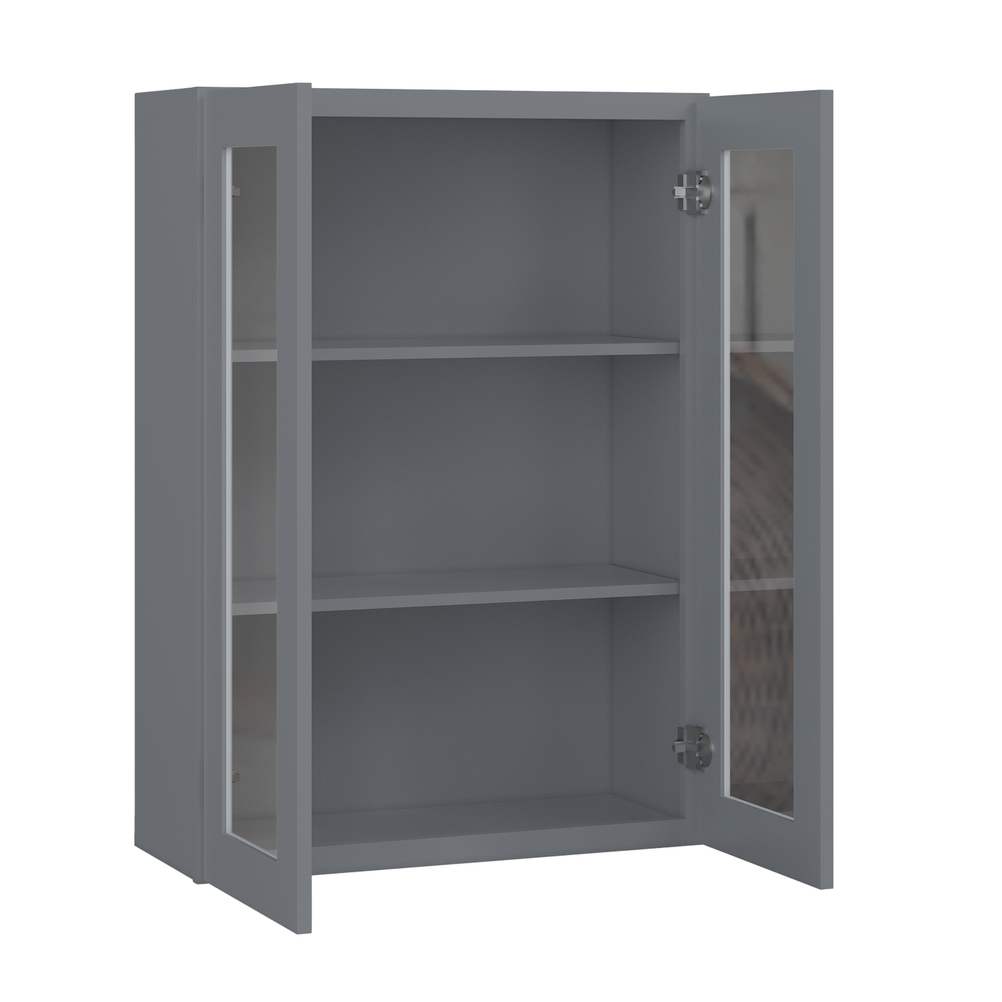 Frosted Glass Door Wall Kitchen Cabinet WMD3042 Colonial Gray LessCare 30 in. width 42 in. height 12 in. depth