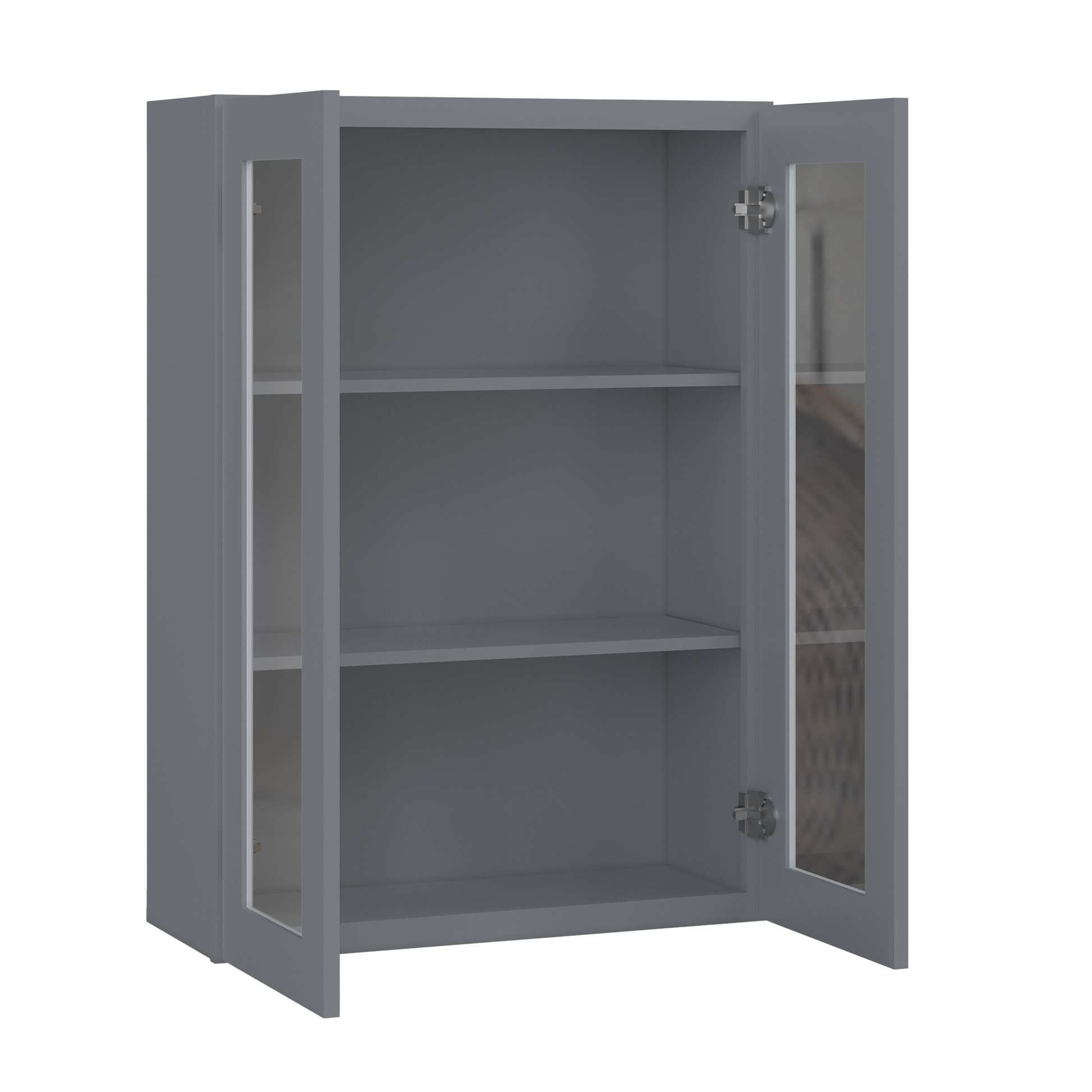 Frosted Glass Door Wall Kitchen Cabinet WMD3042 Colonial Gray LessCare 30 in. width 42 in. height 12 in. depth