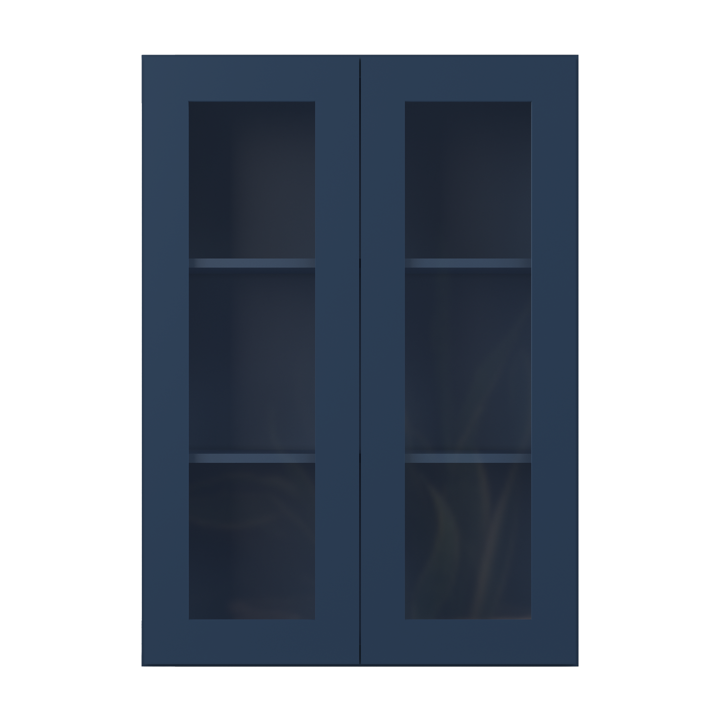 Frosted Glass Door Wall Kitchen Cabinet WMD3042 Danbury Blue LessCare 30 in. width 42 in. height 12 in. depth - Kitchen