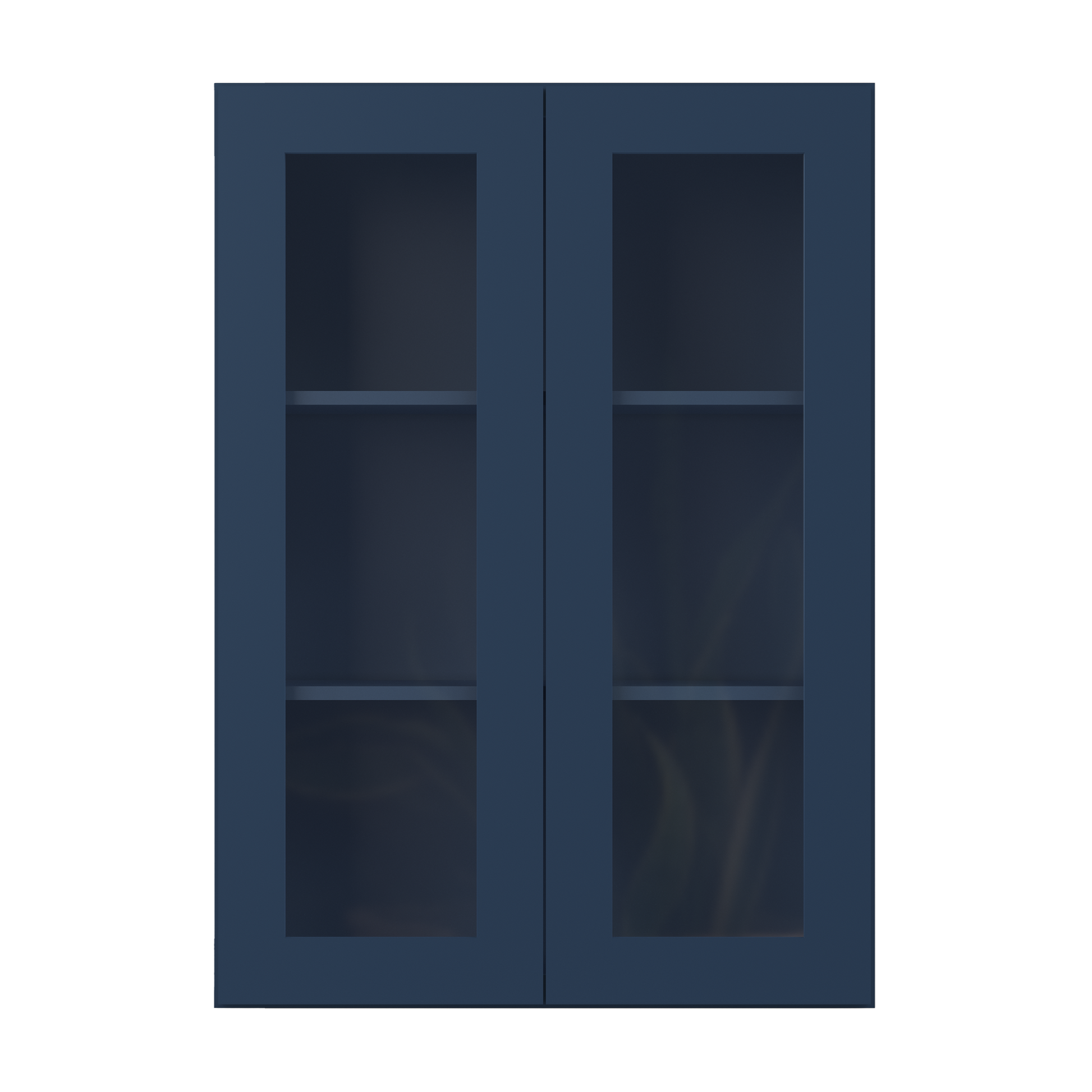 Frosted Glass Door Wall Kitchen Cabinet WMD3042 Danbury Blue LessCare 30 in. width 42 in. height 12 in. depth - Kitchen