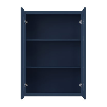 Frosted Glass Door Wall Kitchen Cabinet WMD3042 Danbury Blue LessCare 30 in. width 42 in. height 12 in. depth - Kitchen