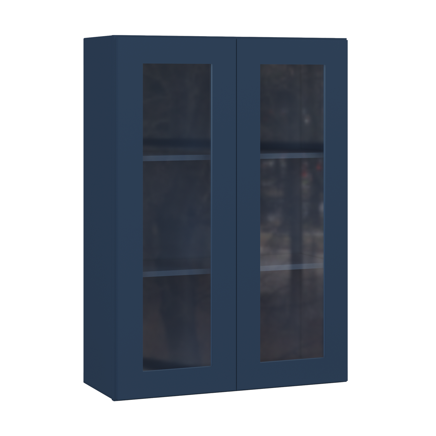 Frosted Glass Door Wall Kitchen Cabinet WMD3042 Danbury Blue LessCare 30 in. width 42 in. height 12 in. depth - Kitchen