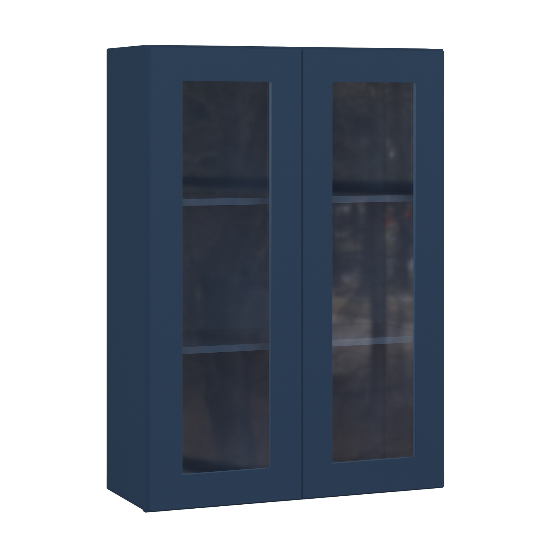 Frosted Glass Door Wall Kitchen Cabinet WMD3042 Danbury Blue LessCare 30 in. width 42 in. height 12 in. depth - Kitchen