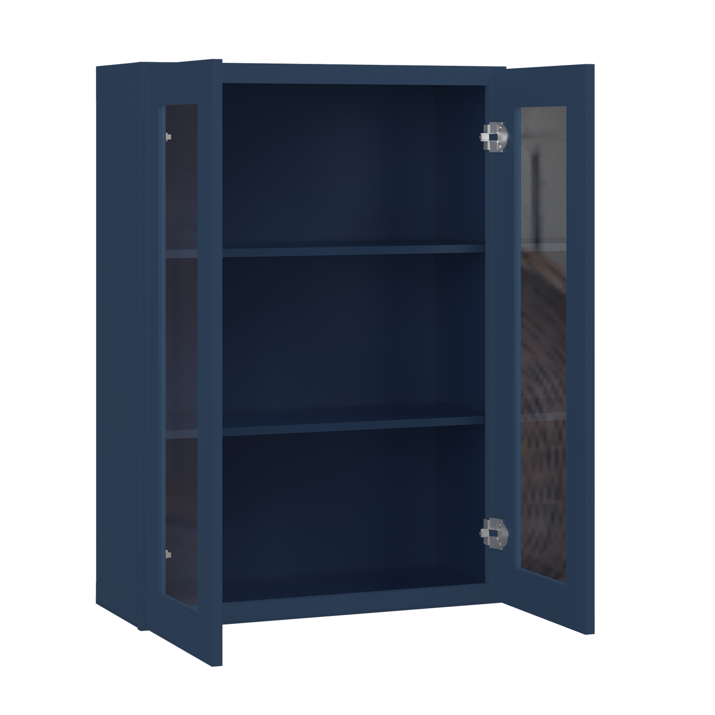 Frosted Glass Door Wall Kitchen Cabinet WMD3042 Danbury Blue LessCare 30 in. width 42 in. height 12 in. depth - Kitchen