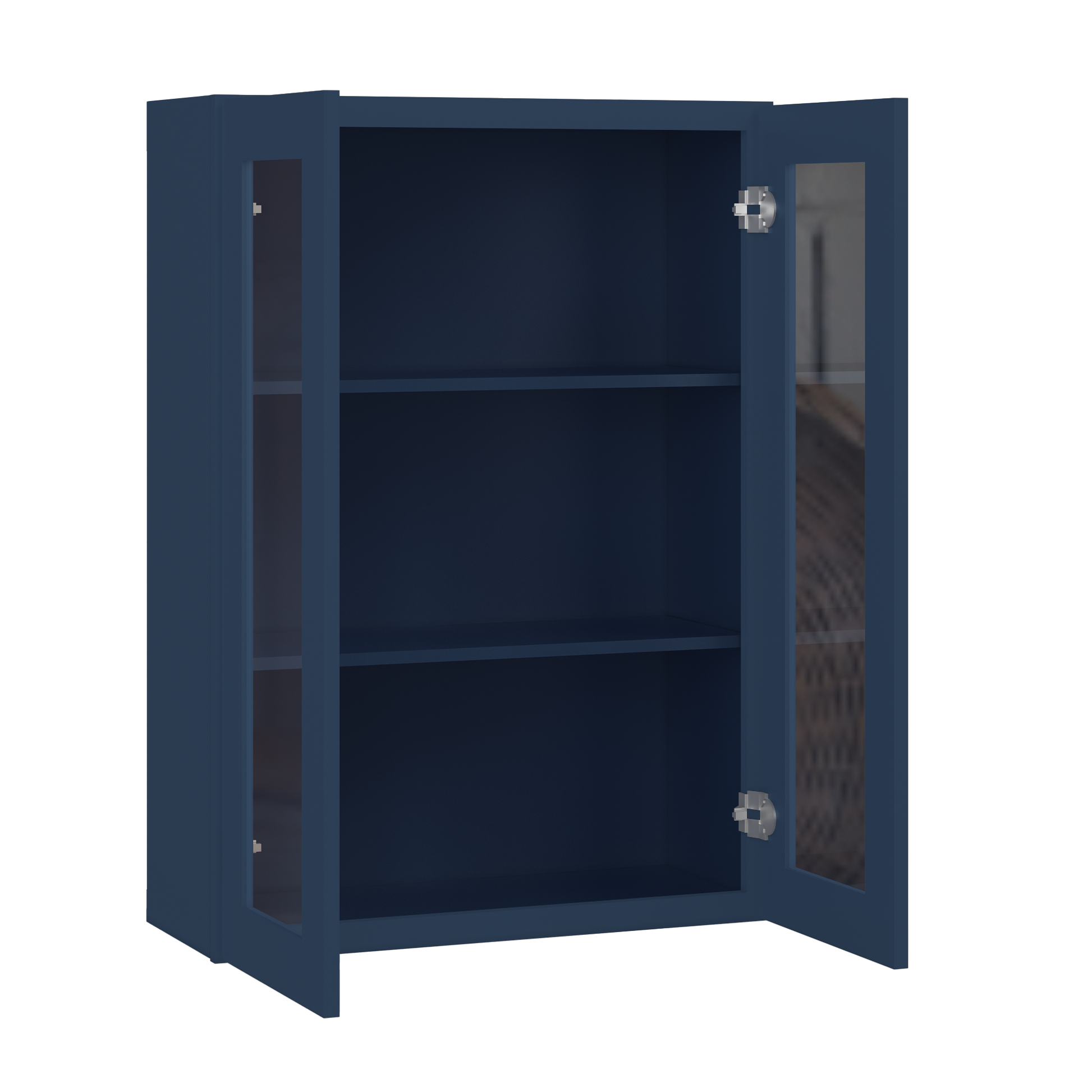 Frosted Glass Door Wall Kitchen Cabinet WMD3042 Danbury Blue LessCare 30 in. width 42 in. height 12 in. depth - Kitchen