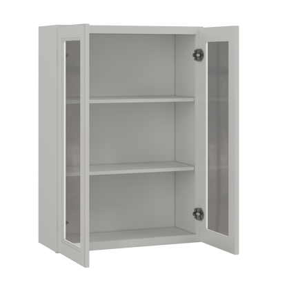 Frosted Glass Door Wall Kitchen Cabinet WMD3042 Milan Pearl 30 in. width 42 in. height 12 in. depth - Kitchen Cabinets