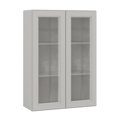 Frosted Glass Door Wall Kitchen Cabinet WMD3042 Milan Pearl 30 in. width 42 in. height 12 in. depth - Kitchen Cabinets