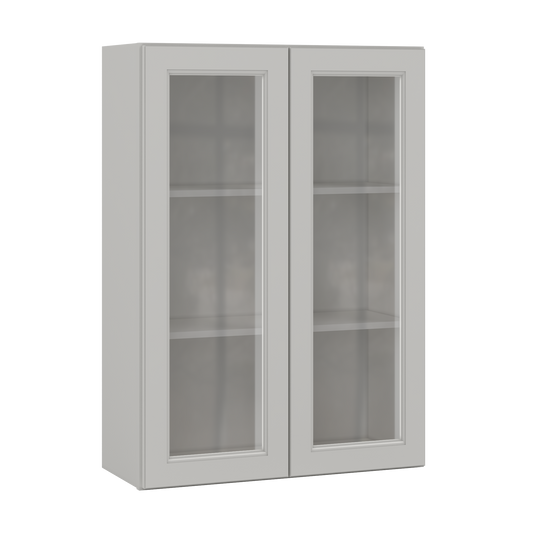 Frosted Glass Door Wall Kitchen Cabinet WMD3042 Milan Pearl 30 in. width 42 in. height 12 in. depth - Kitchen Cabinets