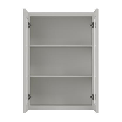 Frosted Glass Door Wall Kitchen Cabinet WMD3042 Milan Pearl 30 in. width 42 in. height 12 in. depth - Kitchen Cabinets