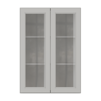 Frosted Glass Door Wall Kitchen Cabinet WMD3042 Milan Pearl 30 in. width 42 in. height 12 in. depth - Kitchen Cabinets