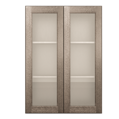 Frosted Glass Door Wall Kitchen Cabinet WMD3042 Milan Slate 30 in. width 42 in. height 12 in. depth - Kitchen Cabinets