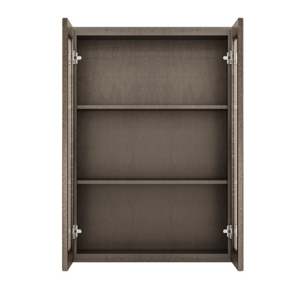 Frosted Glass Door Wall Kitchen Cabinet WMD3042 Milan Slate 30 in. width 42 in. height 12 in. depth - Kitchen Cabinets