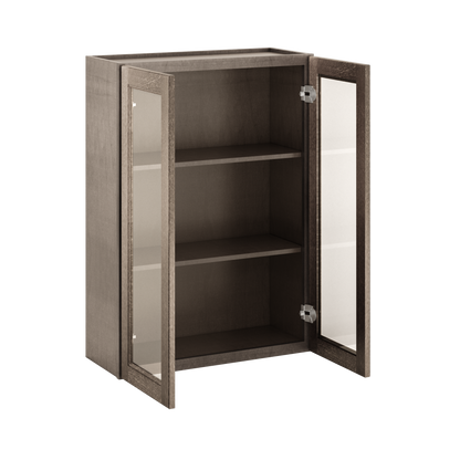 Frosted Glass Door Wall Kitchen Cabinet WMD3042 Milan Slate 30 in. width 42 in. height 12 in. depth - Kitchen Cabinets