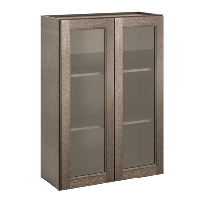 Frosted Glass Door Wall Kitchen Cabinet WMD3042 Milan Slate 30 in. width 42 in. height 12 in. depth - Kitchen Cabinets