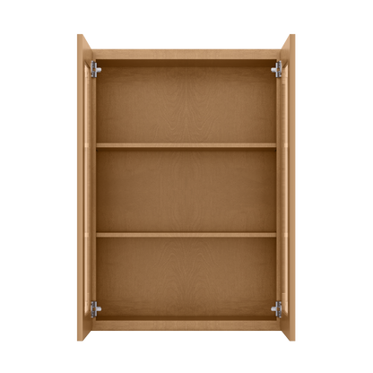 Frosted Glass Door Wall Kitchen Cabinet WMD3042 Shaker Toffee 30 in. width 42 in. height 12 in. depth - Kitchen Cabinets