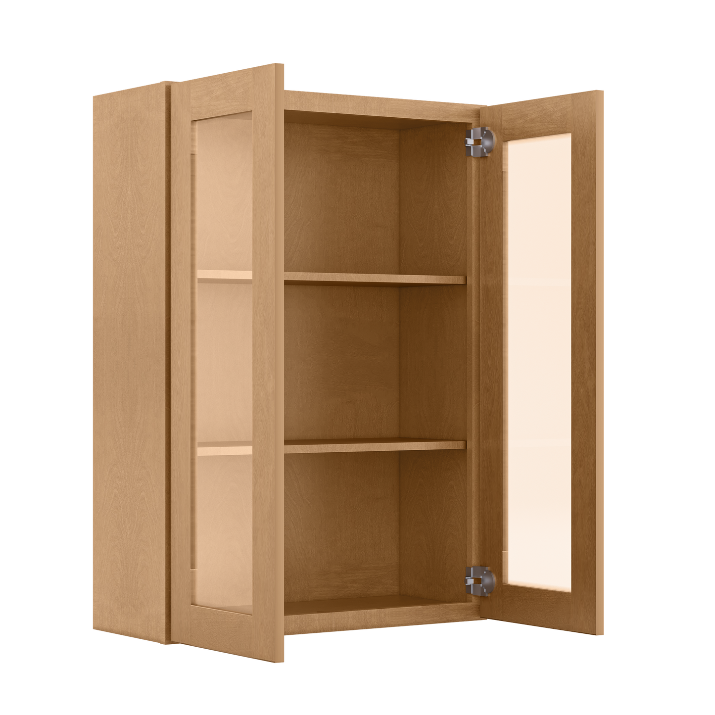Frosted Glass Door Wall Kitchen Cabinet WMD3042 Shaker Toffee 30 in. width 42 in. height 12 in. depth - Kitchen Cabinets