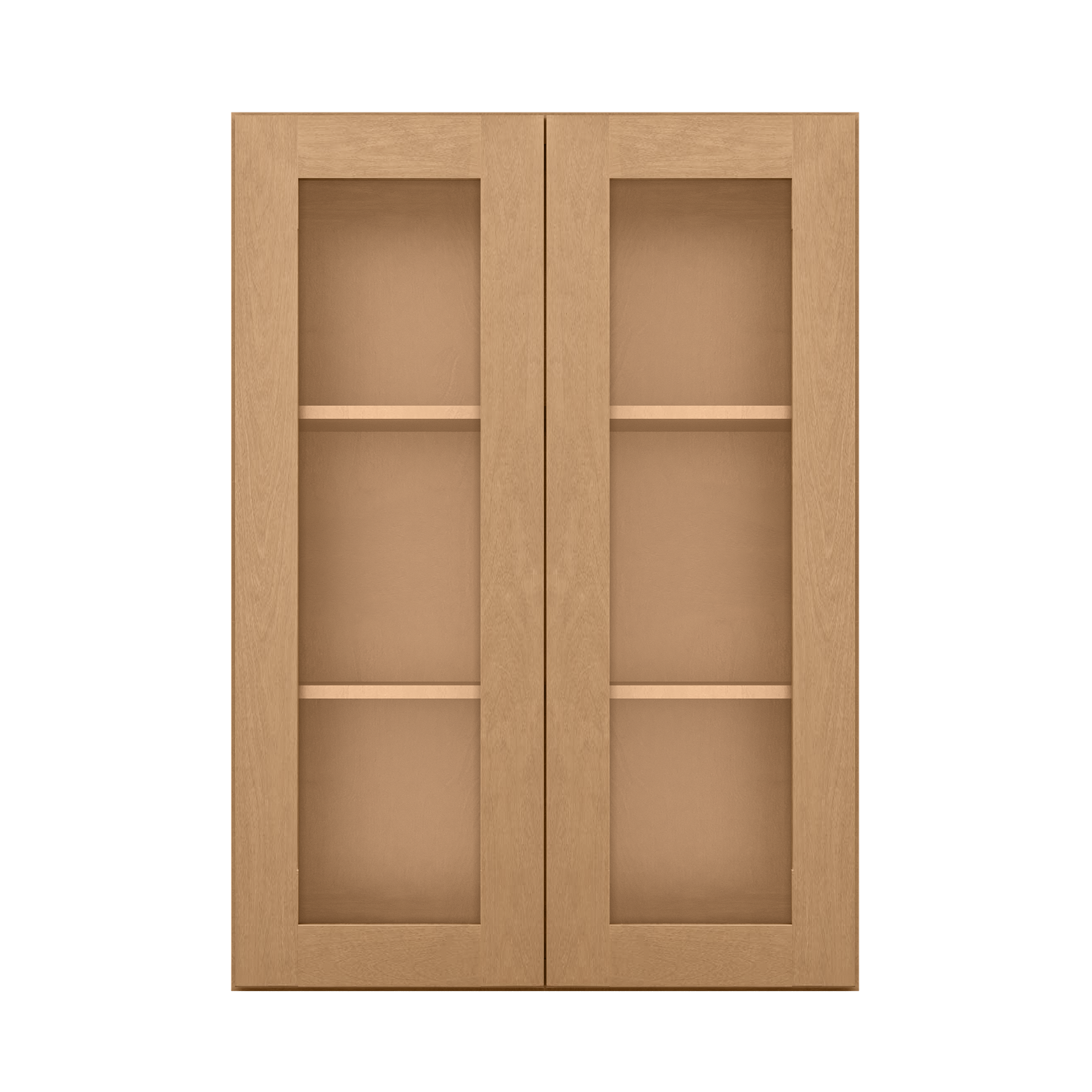 Frosted Glass Door Wall Kitchen Cabinet WMD3042 Shaker Toffee 30 in. width 42 in. height 12 in. depth - Kitchen Cabinets