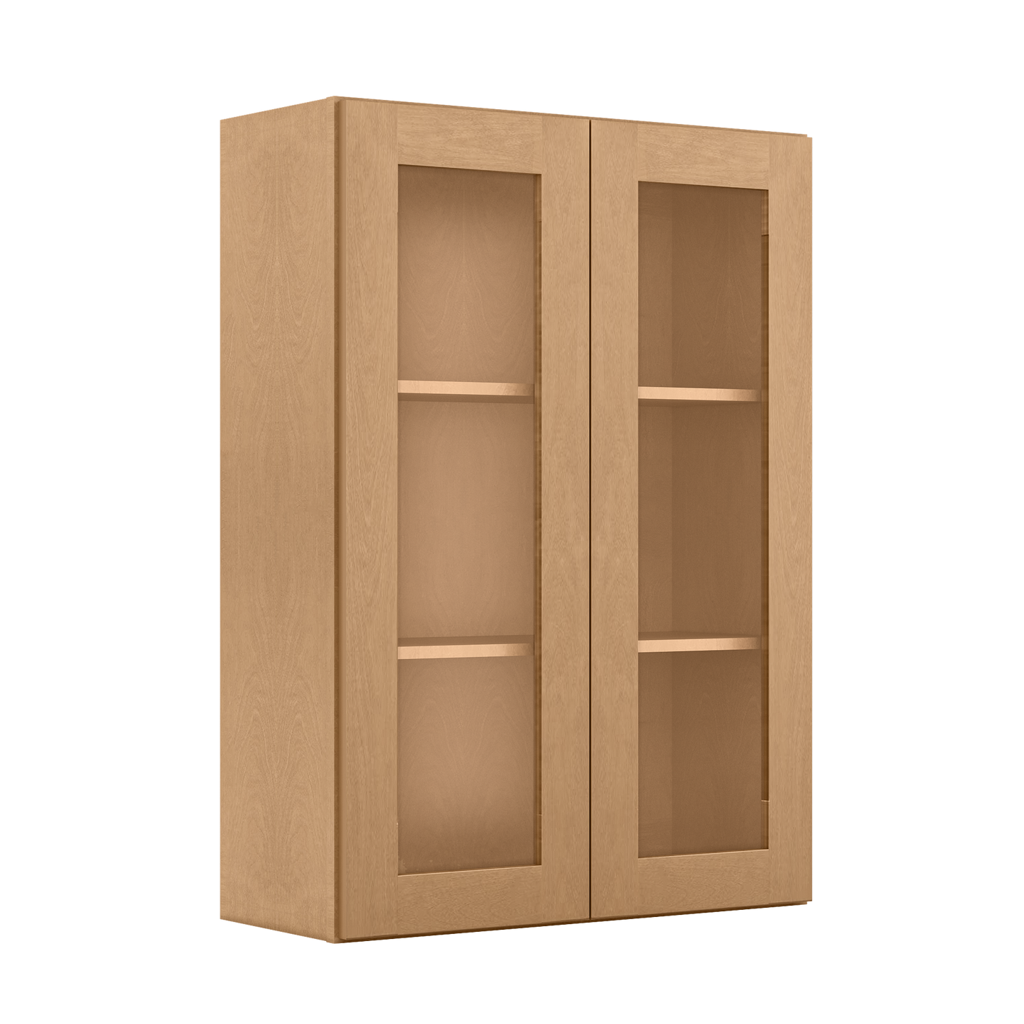 Frosted Glass Door Wall Kitchen Cabinet WMD3042 Shaker Toffee 30 in. width 42 in. height 12 in. depth - Kitchen Cabinets