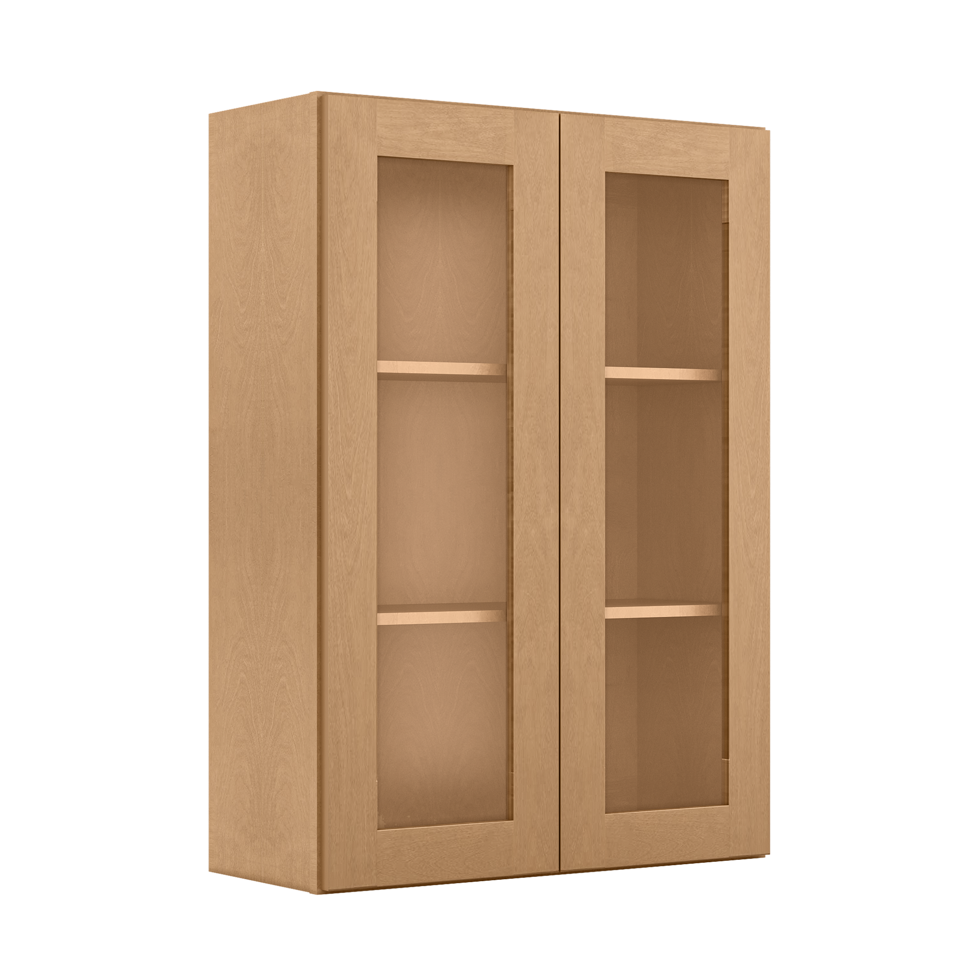 Frosted Glass Door Wall Kitchen Cabinet WMD3042 Shaker Toffee 30 in. width 42 in. height 12 in. depth - Kitchen Cabinets