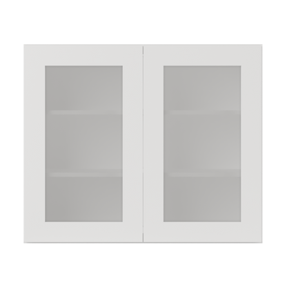 Frosted Glass Door Wall Kitchen Cabinet WMD3630 Alpina White LessCare 36 in. width 30 in. height 12 in. depth - Kitchen